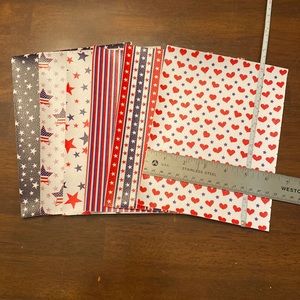 Red, White & Blue Faux Leather.          *Must Bundle*